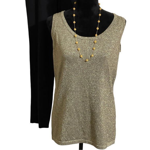 DG2 by Diane Gilman Tops - DG 2 DIANE GILMAN NWTS GOLD METALLIC TANK SZ MED